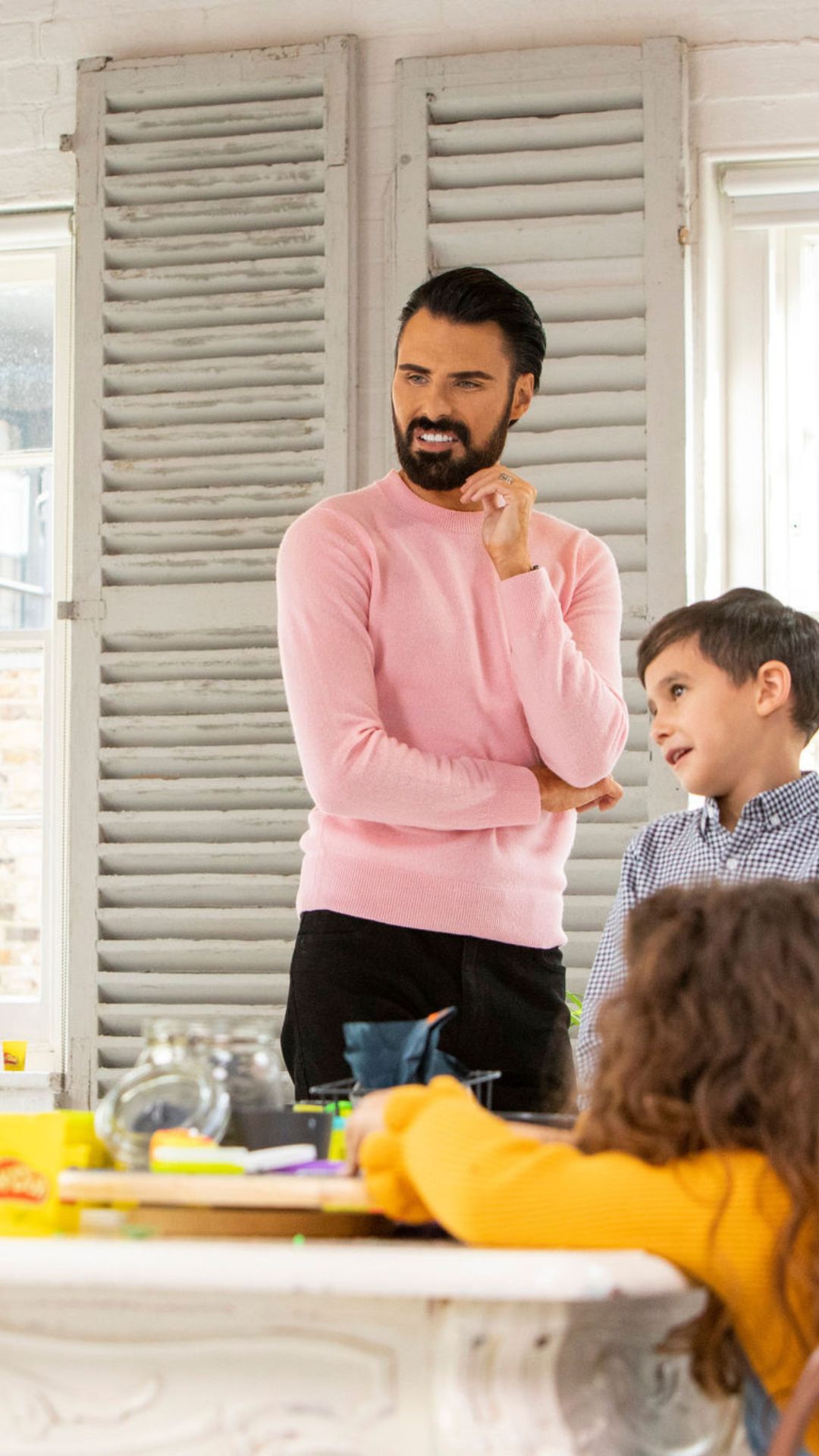 Ryland with a child cmmenting on Play-Doh