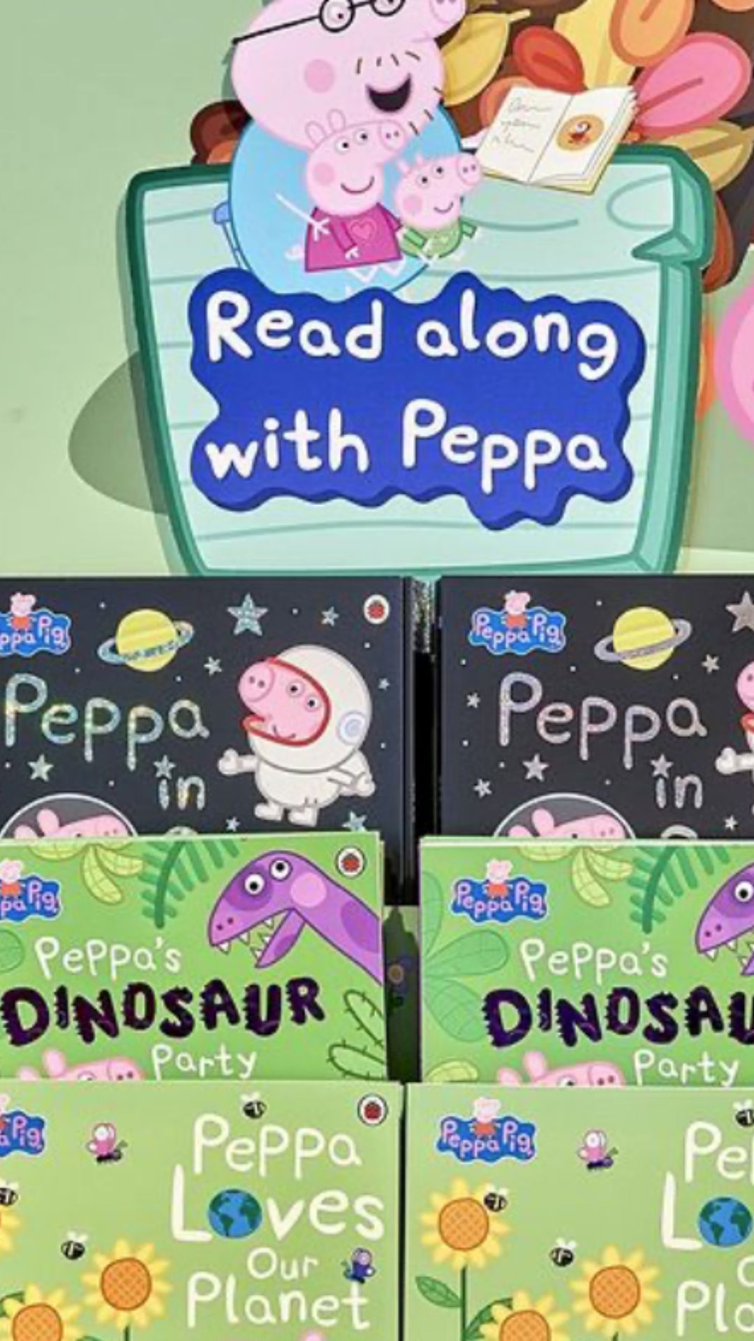 Peppa Pig books in a display