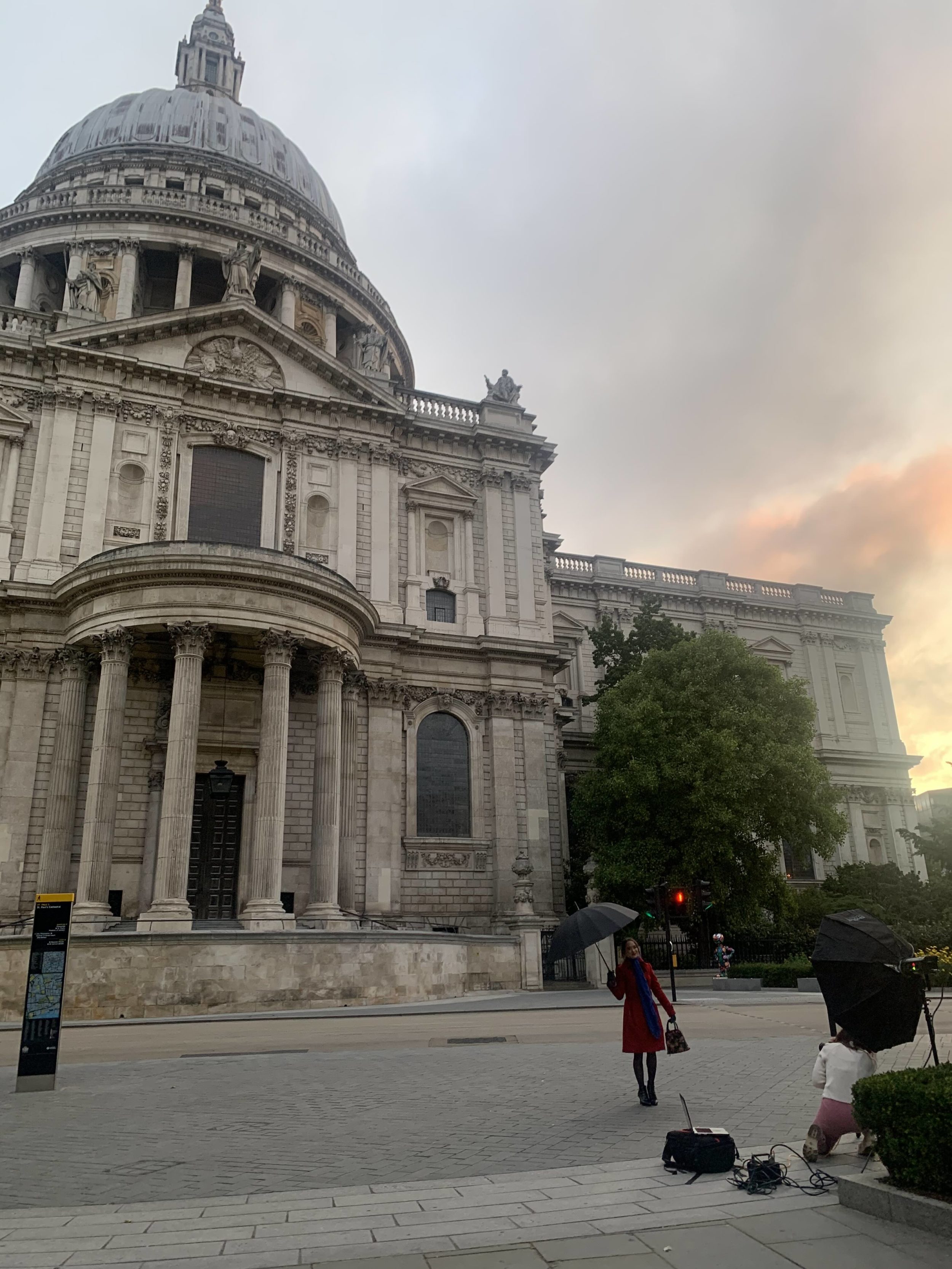 A woman outside St Pauls