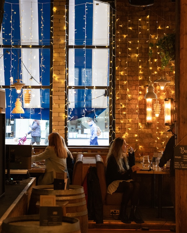 Fairy lights inside the venue