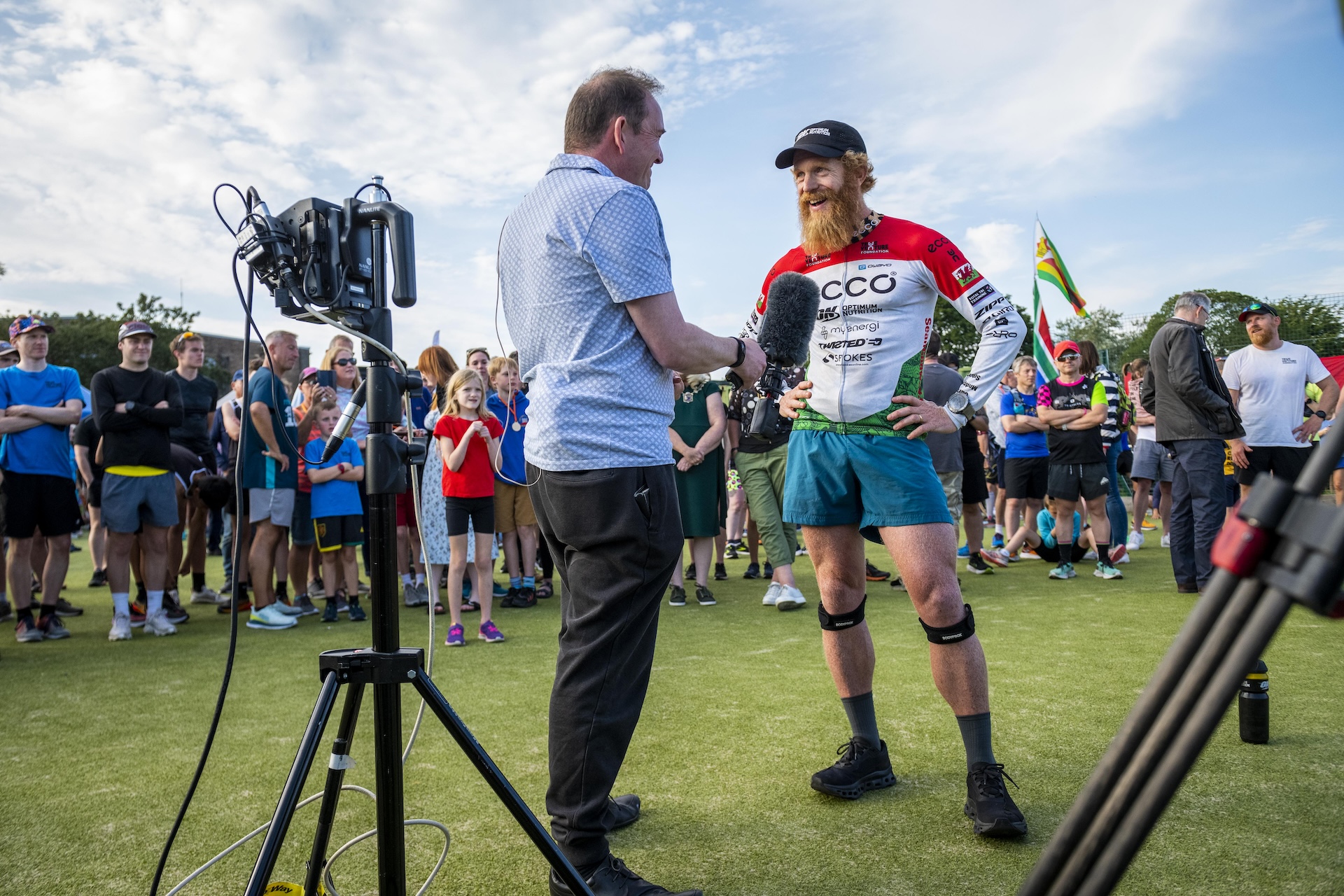 Sean Conway giving an interview